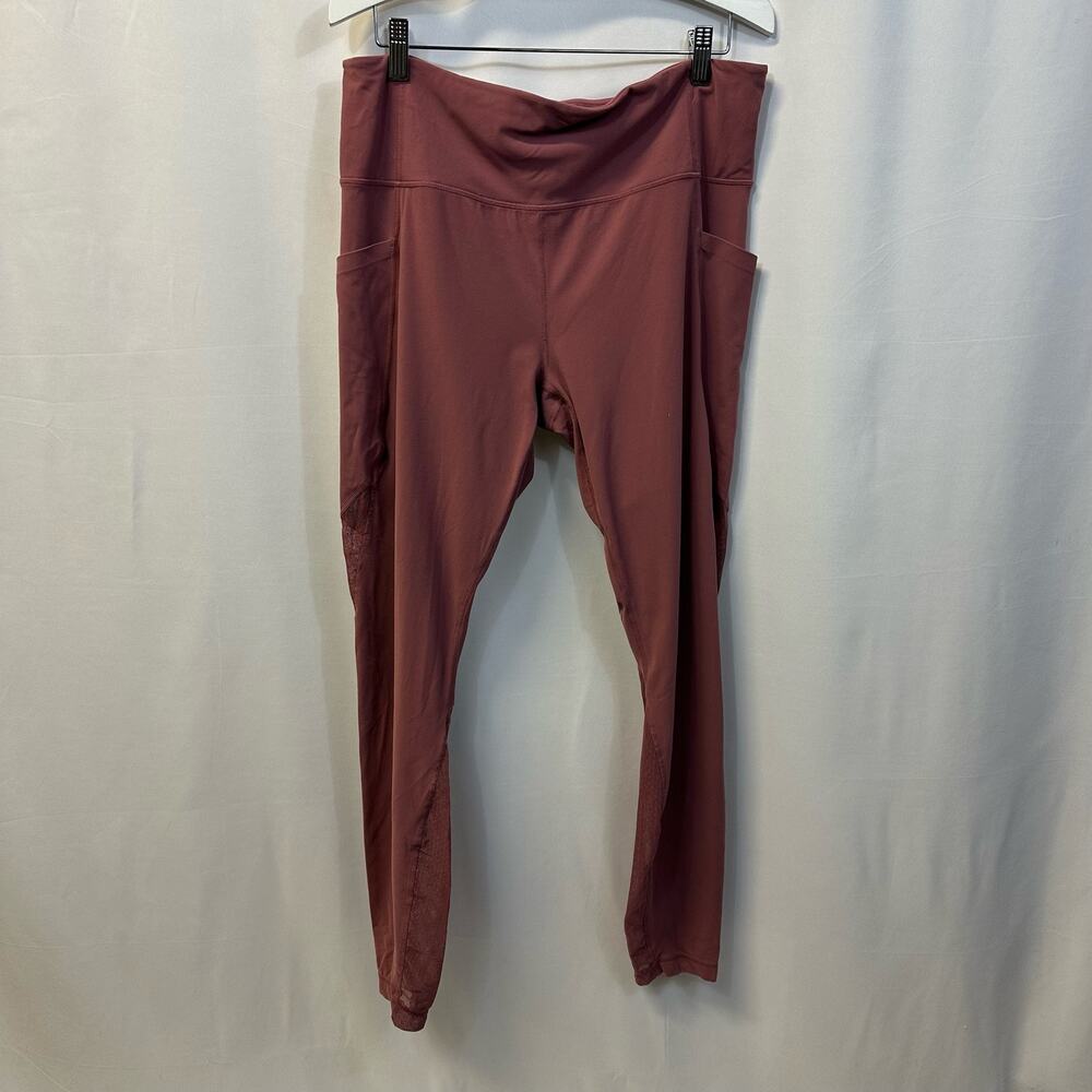 Athleta Salutation Stash Mauve 7/8 Length Sheer Panel High Rise Legging XL Tall